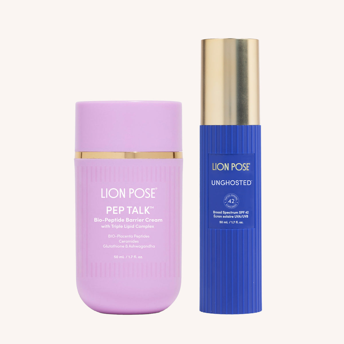 THIRST TRAP Barrier Repair Cream + Tinted Mineral SPF 42 Bundle — Lion Pose THIRST TRAP with PEP TALK & UNGHOSTED