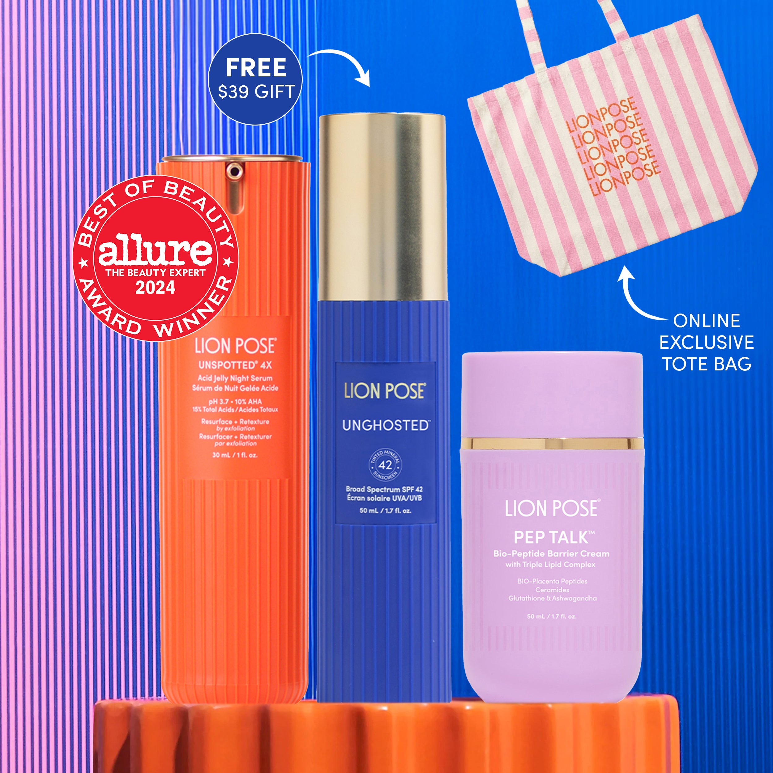 *WELCOME BUNDLE* AHA Serum, Peptide Cream &amp; Tote + FREE SPF ($39)!